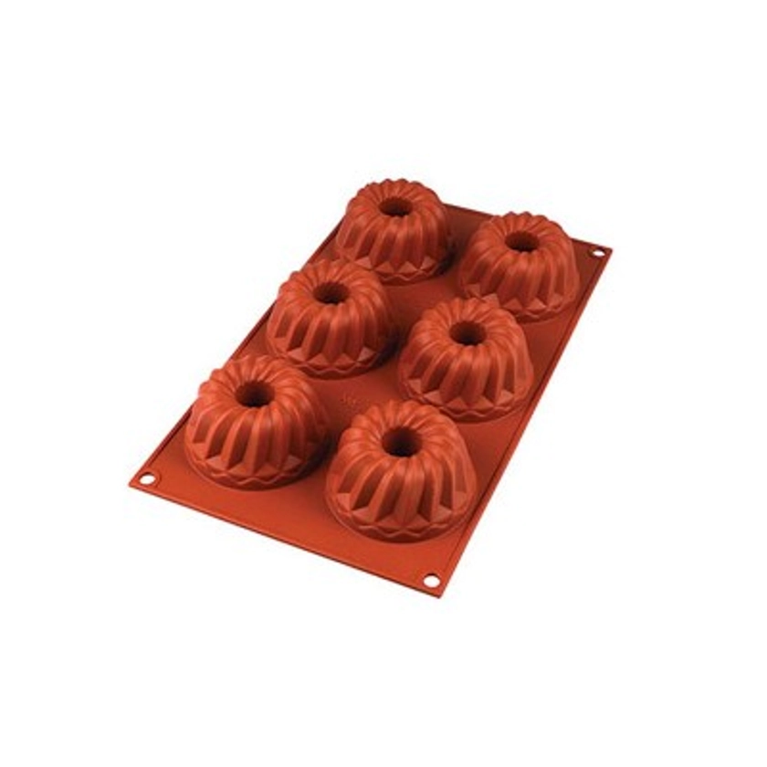 Silikomart Flexible Silicone Baking Mold, Mini Kugelhopf,3.38 oz, 6 cavities