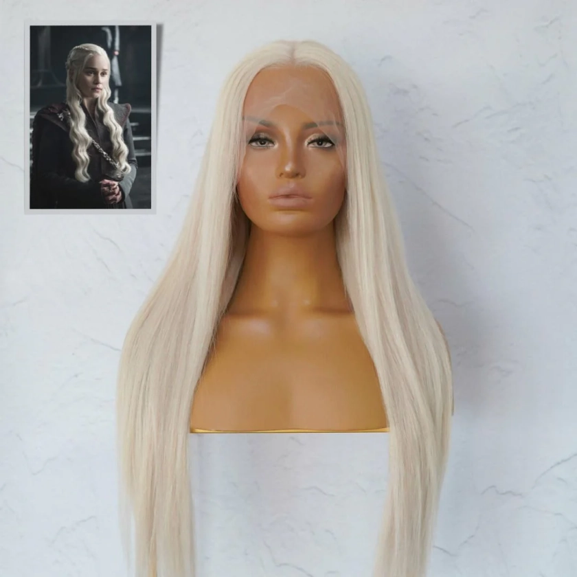 KHALEESII COSPLAY - CLEO Platinum White Blonde Human Hair Lace Front Wig | Milk & Honey