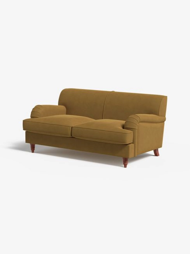 Buy Orson 2 Seater Sofa in Matt Velvet Ochre Yellow from the Made online shop