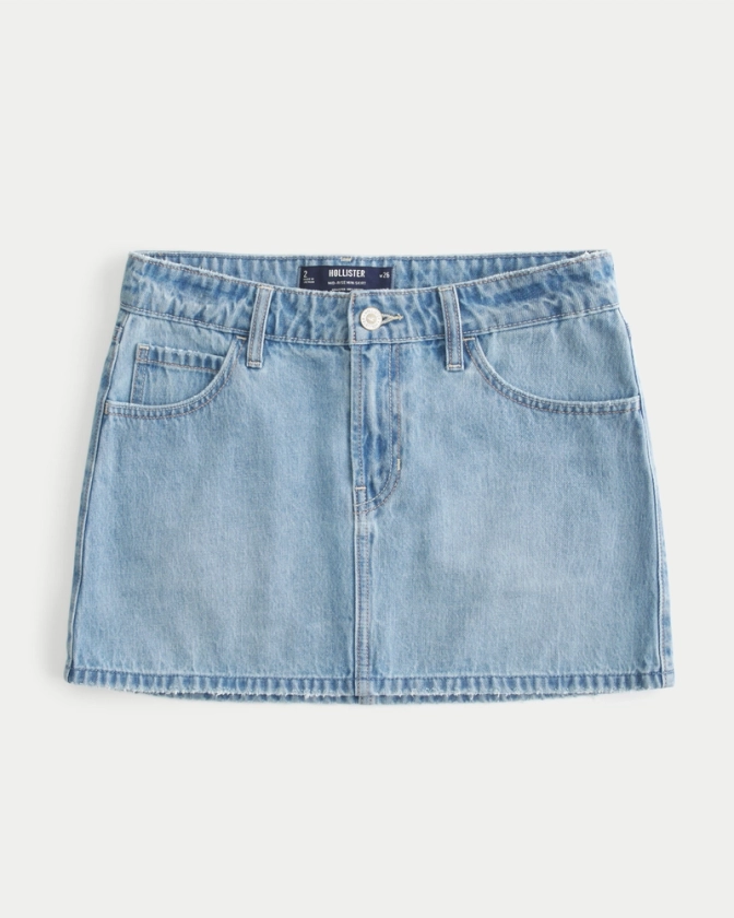 Women's Mid-Rise Denim Mini Skirt | Women's Clearance | HollisterCo.com