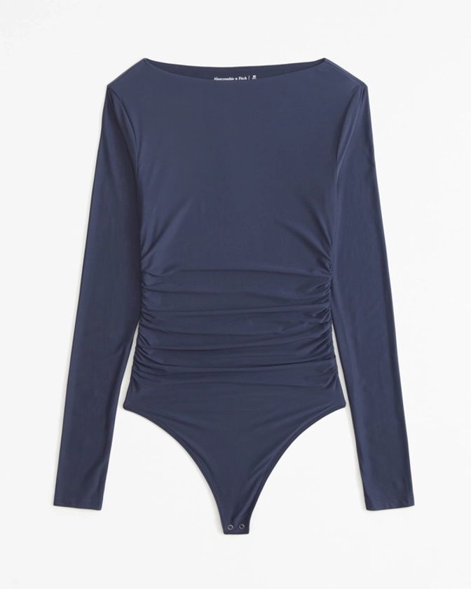 Women's Soft Matte Long-Sleeve Ruched Bodysuit | Women's Tops | Abercrombie.com