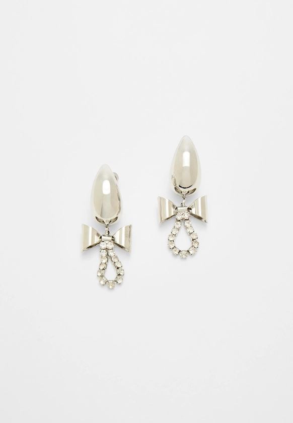 Boucles d’oreilles avec goutte et nœud - Bijoux femme | Stradivarius France