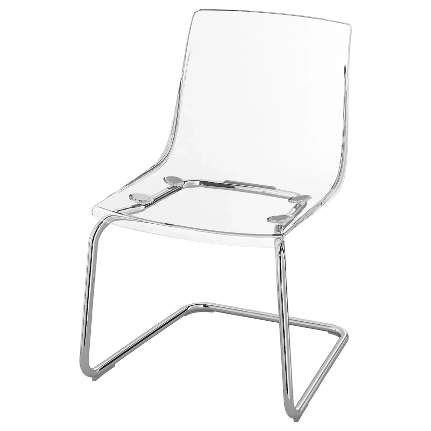 TOBIAS chair, clear/chrome plated - IKEA