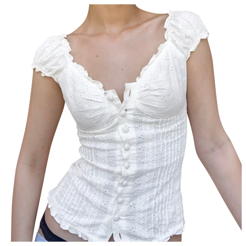 Women's Casual Lace V Neck Short Sleeve Shirts Tops Loose Blouses - Walmart.com