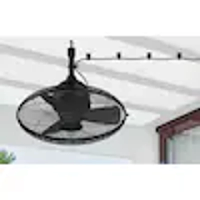 Harbor Breeze Valdosta 20-in Black Indoor/Outdoor Cage Ceiling Fan (3-Blade) Lowes.com