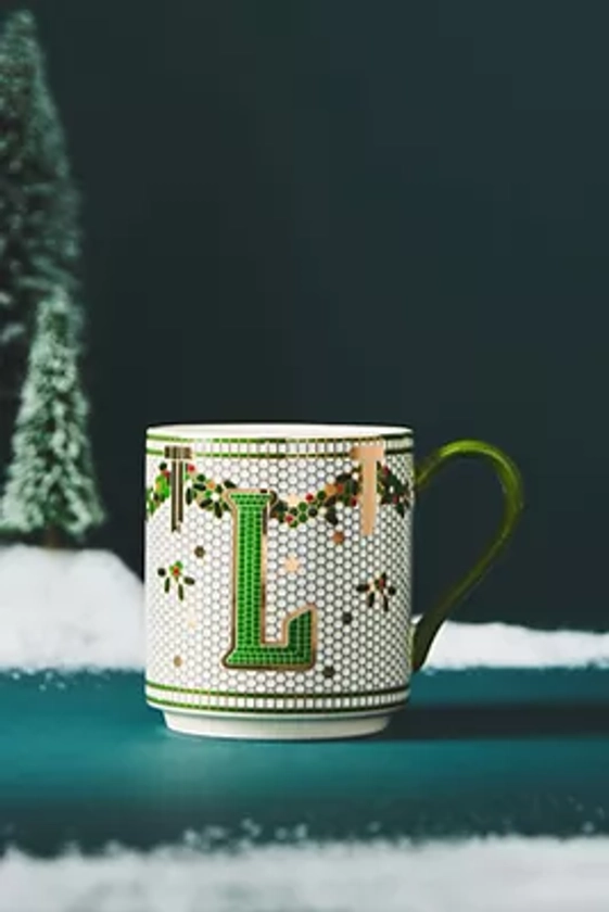 Mug Monogramme Festif Carrelage Bistro