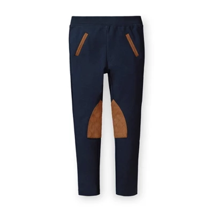 Hope & Henry Girls' Ponte Riding Pant (Dark Blue, 6)