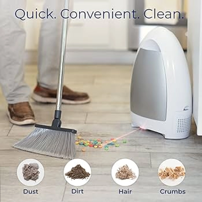 EyeVac Home Touchless Vacuum Automatic Dustpan - Great for Sweeping Pet Hair Food Dirt Kitchen - Ultra Fast & Powerful, Corded Canister Vacuum, Bagless, Automatic Sensors, 1000 Watt (White)