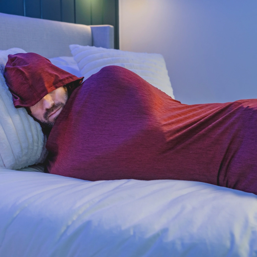 Adult Swaddle Wearable Blanket: Hooded Sleep Pod Move For Adults | Hug Sleep