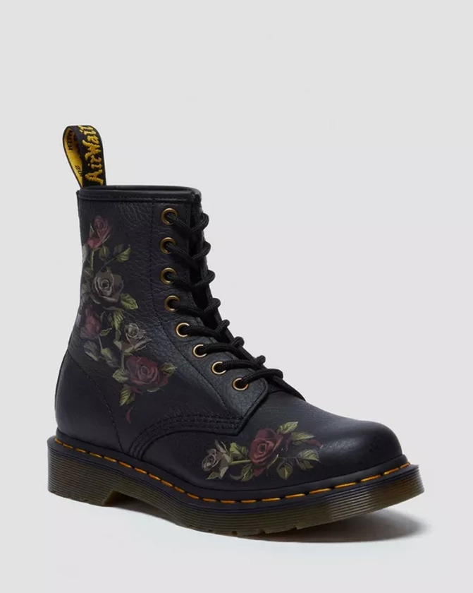 DR MARTENS 1460 Women's Decayed Roses Lace Up Boots