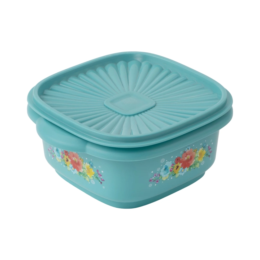 The Pioneer Woman 5 Cup Plastic Food Storage Container with Lid, Breezy Blossom