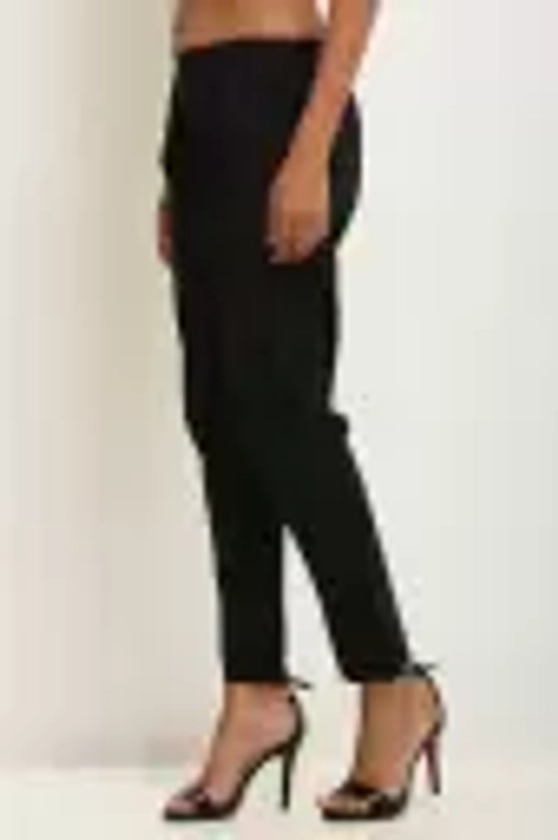 Aasma Creatives Regular Fit Women Black Trousers