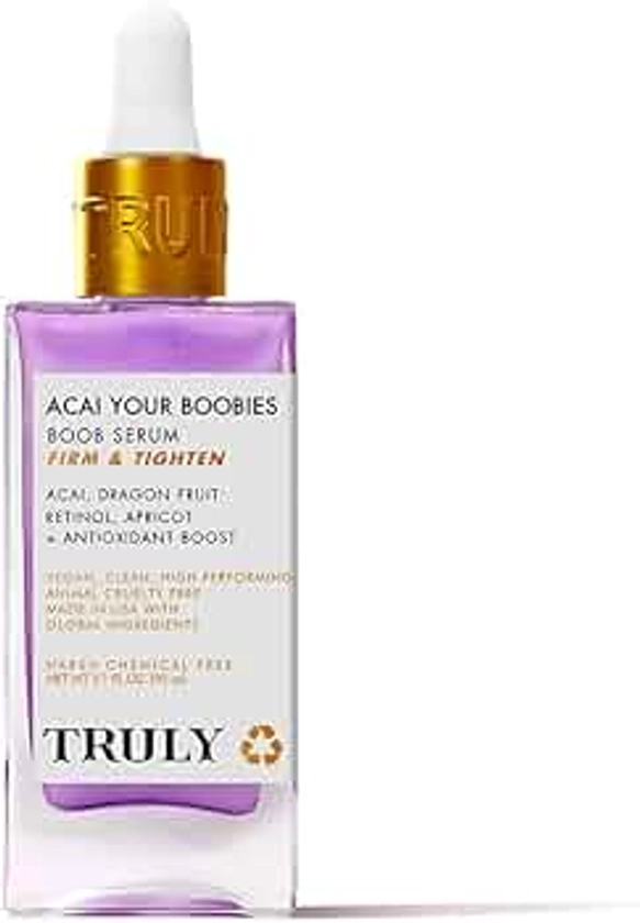 Truly Beauty Acai Your Body Serum - Skin Elasticity with Bust Firming Natural Essential Oil - For A Perky and Firmer Bust! Organic, Gmo Free - 3.1 OZ