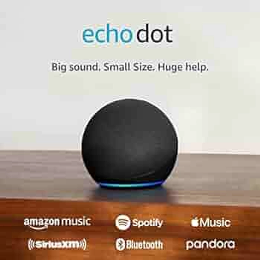 Amazon Echo Dot (5th Gen, 2022 release) | With bigger vibrant sound, helpful routines and Alexa | Charcoal