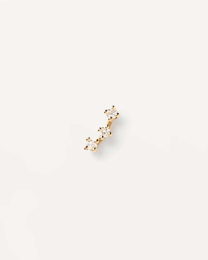 Boucle D'Oreille Individuelle en Diamants Et Or Brooklyn