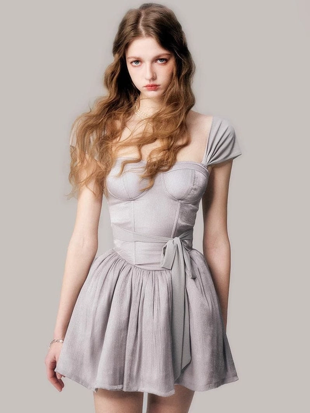 Elegant French Sleeve Tutu Dress