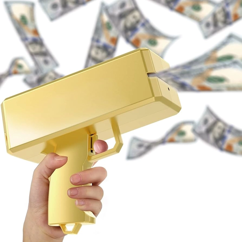 Make it Rain Money Gun Paper Playing Spary Prop Cash Gun Party Supplies (Metallic Gold)