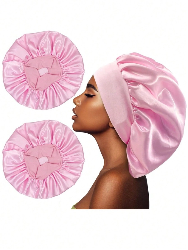 Satin Silk Hair Bonnet Jumbo Size for Sleeping Stretchy Tie Band for Women
