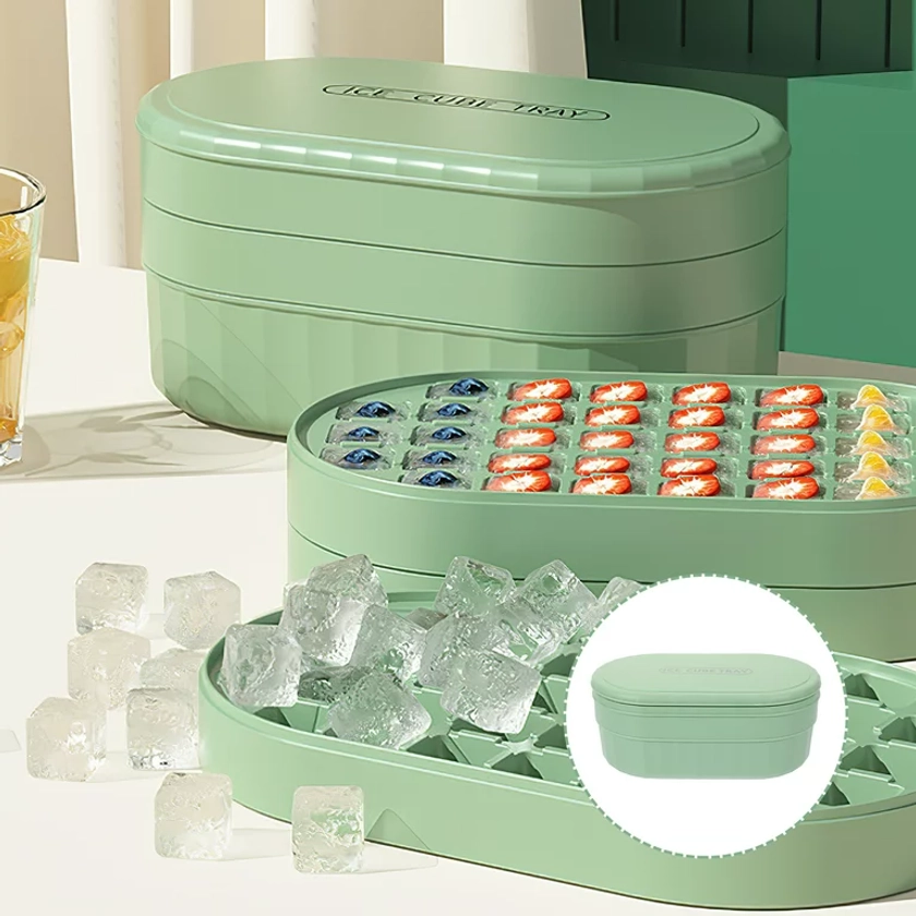 1 Set of Lidded Ice Cube Container Refrigerator Ice Holder Dust Proof Ice Box