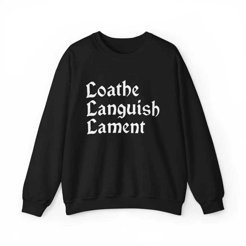 Loathe Languish Lament Gothic Crew Neck Sweatshirt