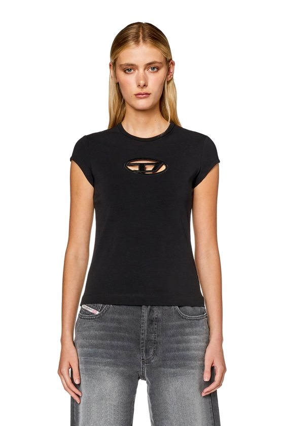 T-ANGIE Femme: T-shirt en coton avec logo D cut out | Diesel