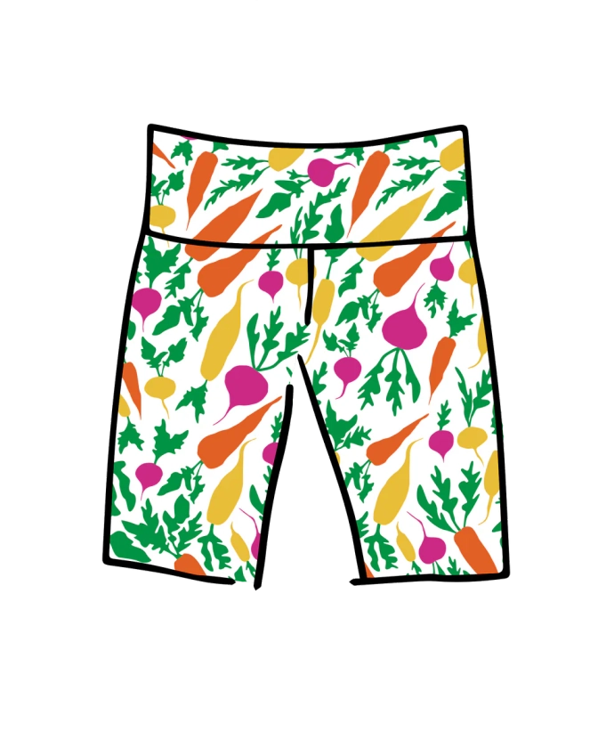 High Rise Bike Shorts Root Veggies