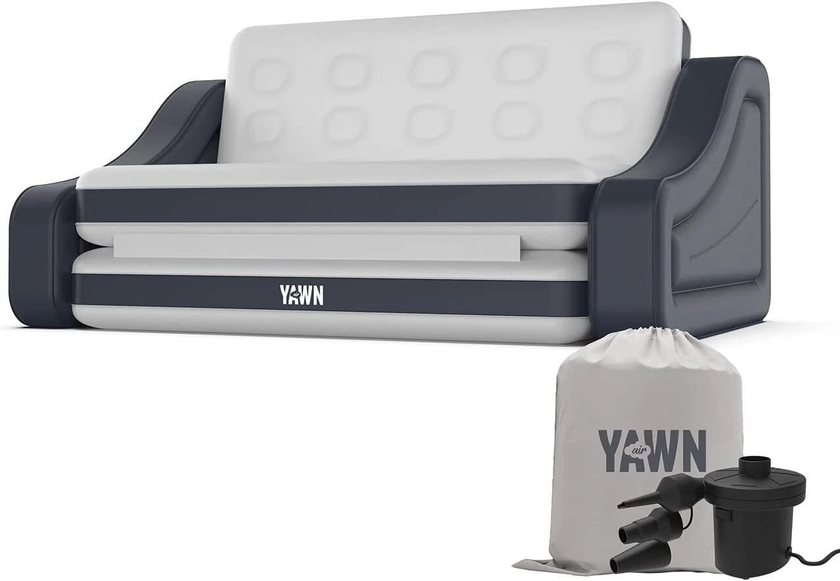YAWN Air Inflatable Sofa Bed Occasional Guest Spare Bonus Bag plus Electric Pump