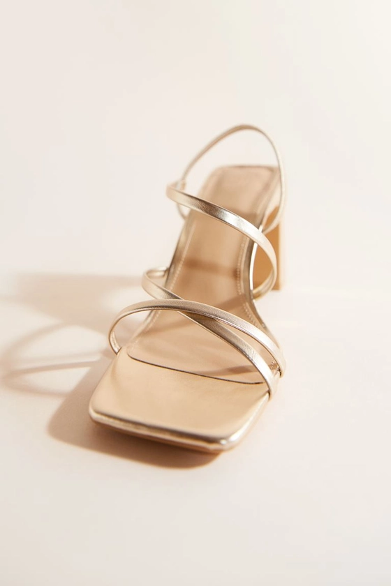 Block-heeled sandals - Gold-coloured - Ladies | H&M GB