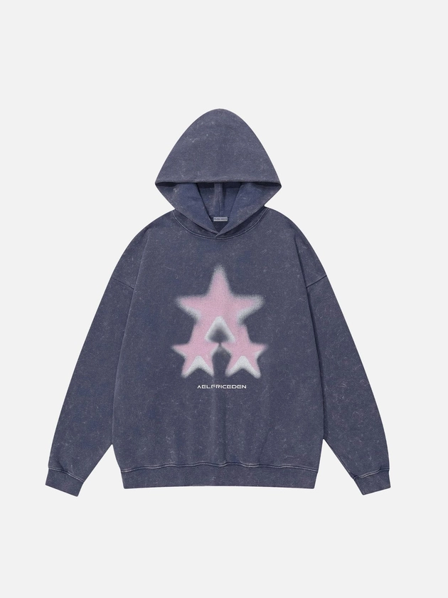 Aelfric Eden Blurring Star Washed Hoodie