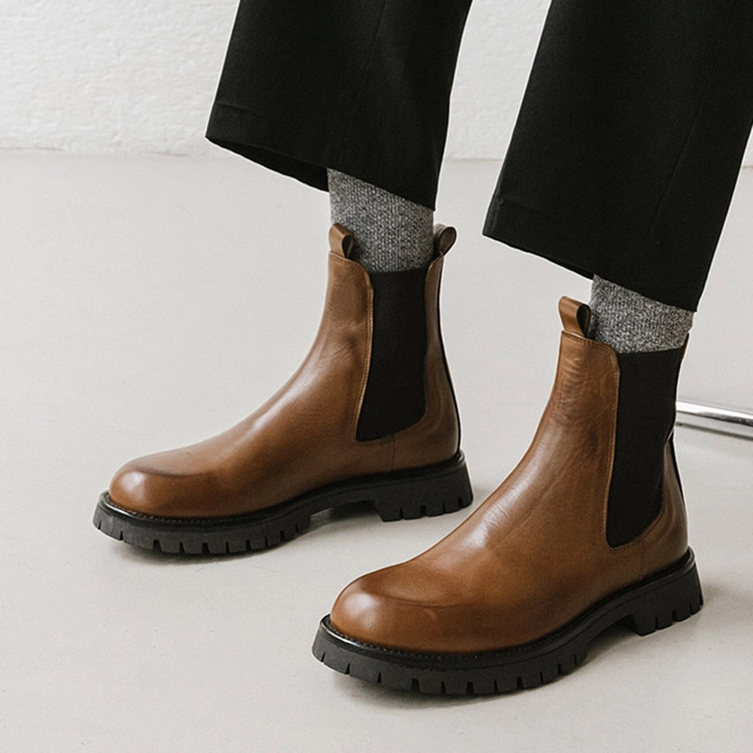 Chelsea boots en Cuir Riddelio marron