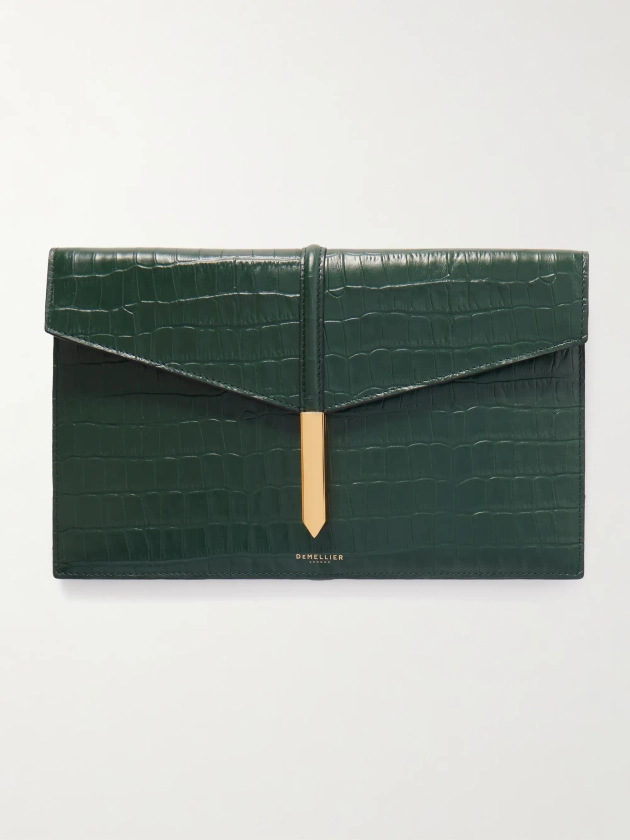 DEMELLIER Tokyo croc-effect leather clutch | NET-A-PORTER