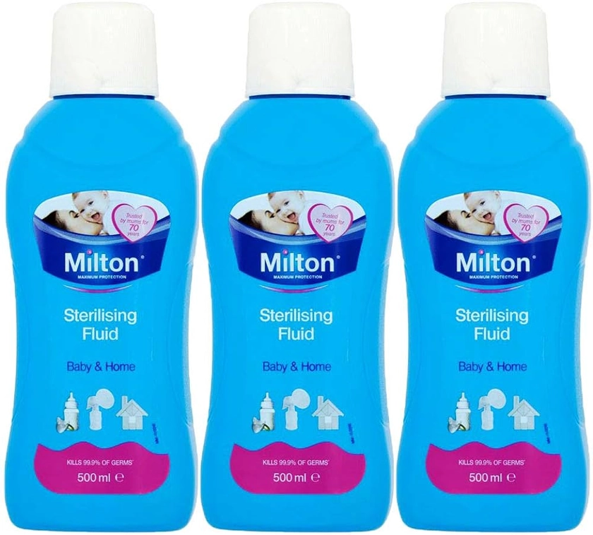 3 x 500ml Milton Sterilising Fluid Baby Bottles Teats Home Hygiene : Amazon.co.uk: Baby Products