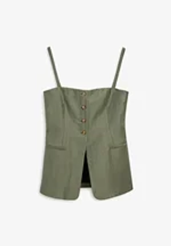 STRAPPY WITH BUTTONS - Débardeur - green