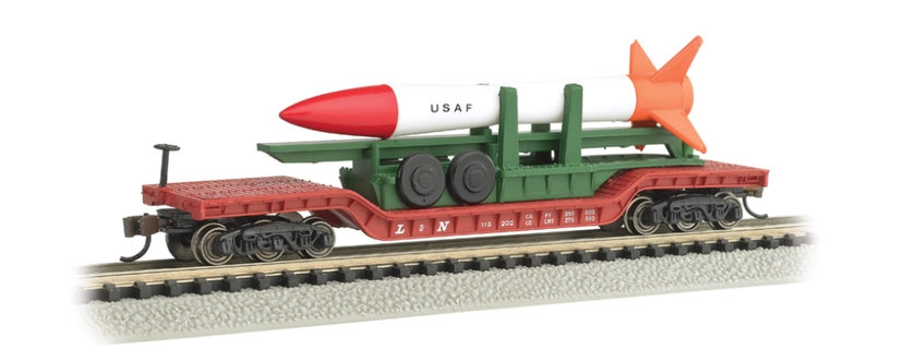 Bachmann Silver Series® Depressed-Center Flatcar - Ready to Run -- With US Air Force Missile Load