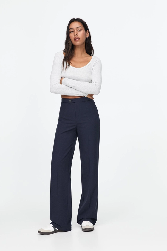 Pantalon habillé straight taille haute - pull&bear