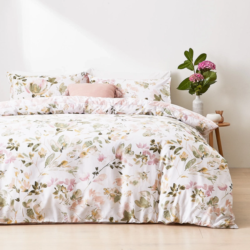 Florence Reversible Quilt Cover Set - Double Bed