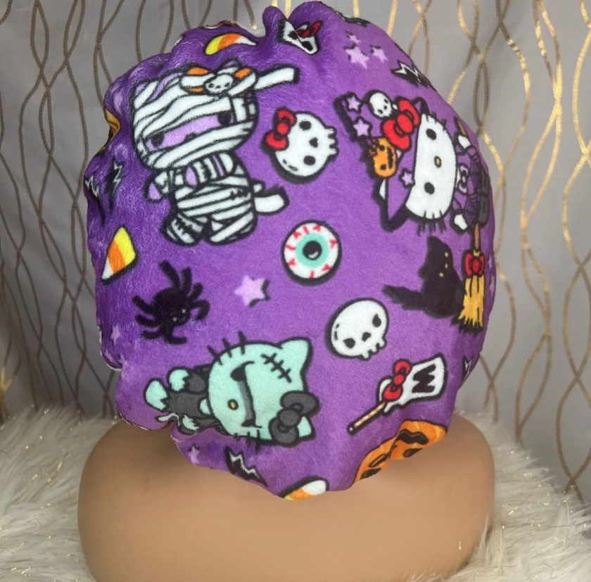 Purple Halloween Kitty Plush Bonnet