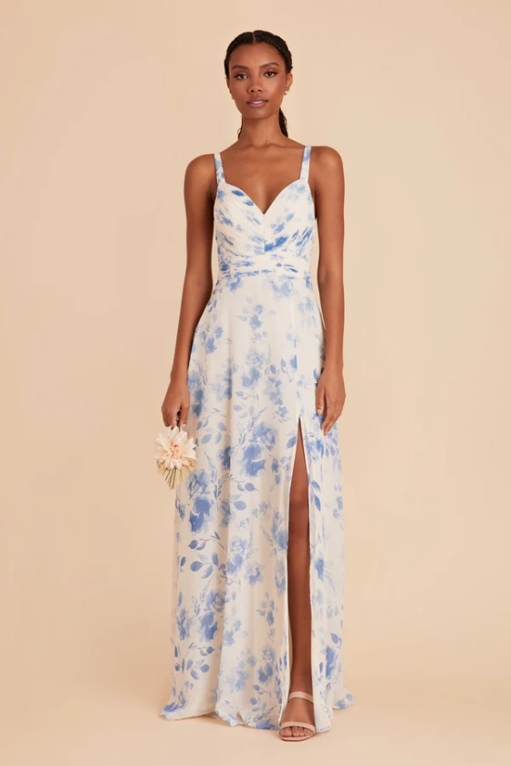 Deborah Chiffon Dress - Blue Rococo Floral