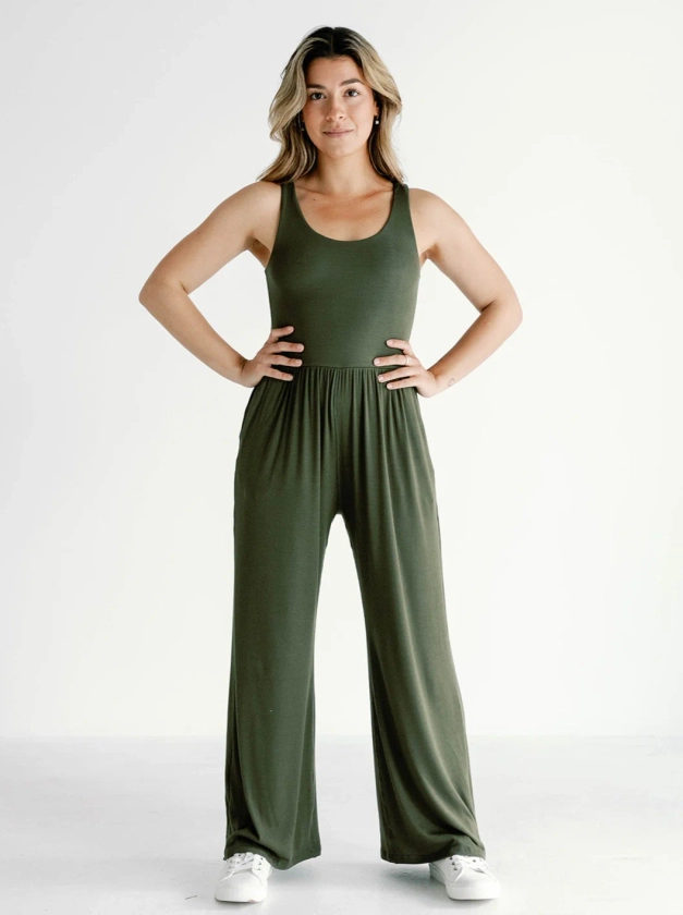 Hana Jumpsuit 2.0, Ribbed Moss