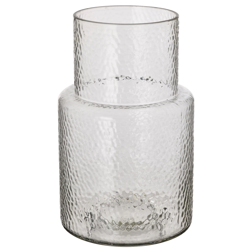 KONSTFULL Vase, verre transparent/à motifs, 26 cm - IKEA