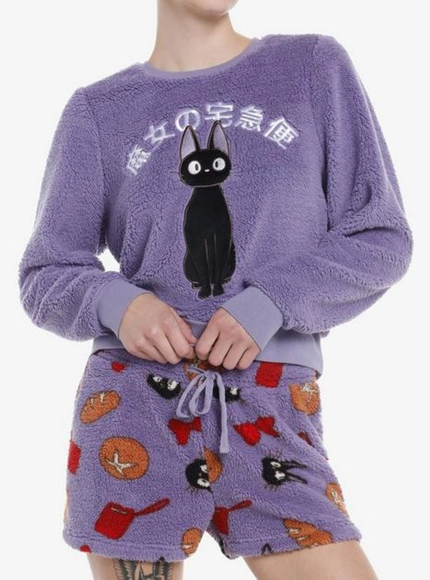 Studio Ghibli Kiki's Delivery Service Jiji Fuzzy Girls Lounge Set | Hot Topic