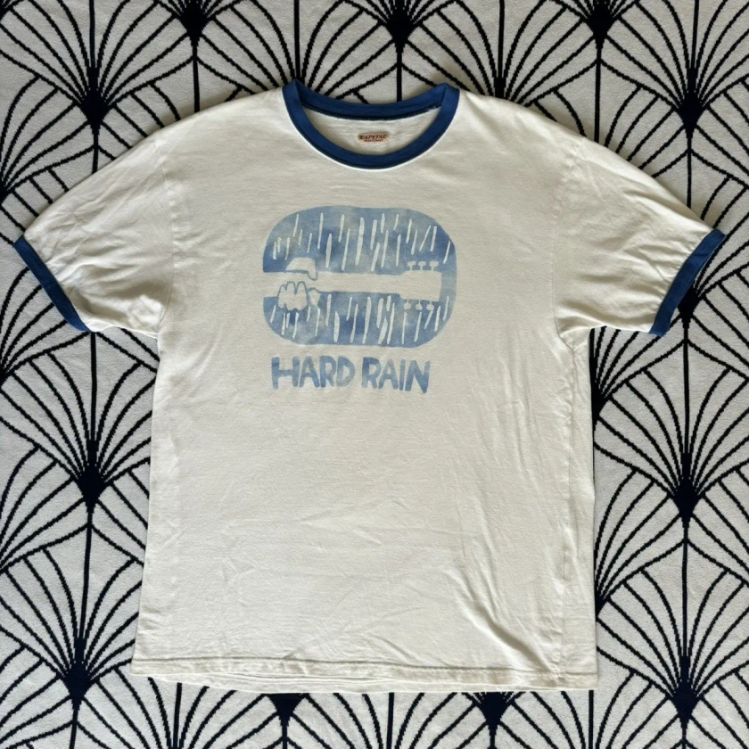 Kapital Spring 2022 Hard Rain Blue Ringer T-shirt