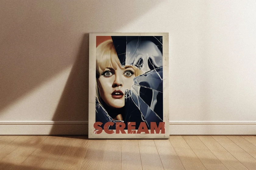 Scream Movie Vintage Fan Poster Canvas Art | Framed Print | Movie Poster