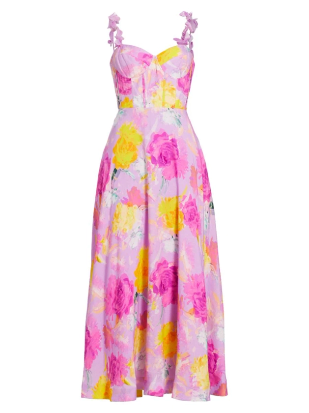 Shop ML Monique Lhuillier Carmen Floral Bustier Maxi-Dress | Saks Fifth Avenue