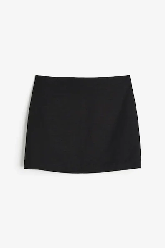 Linen-blend mini skirt