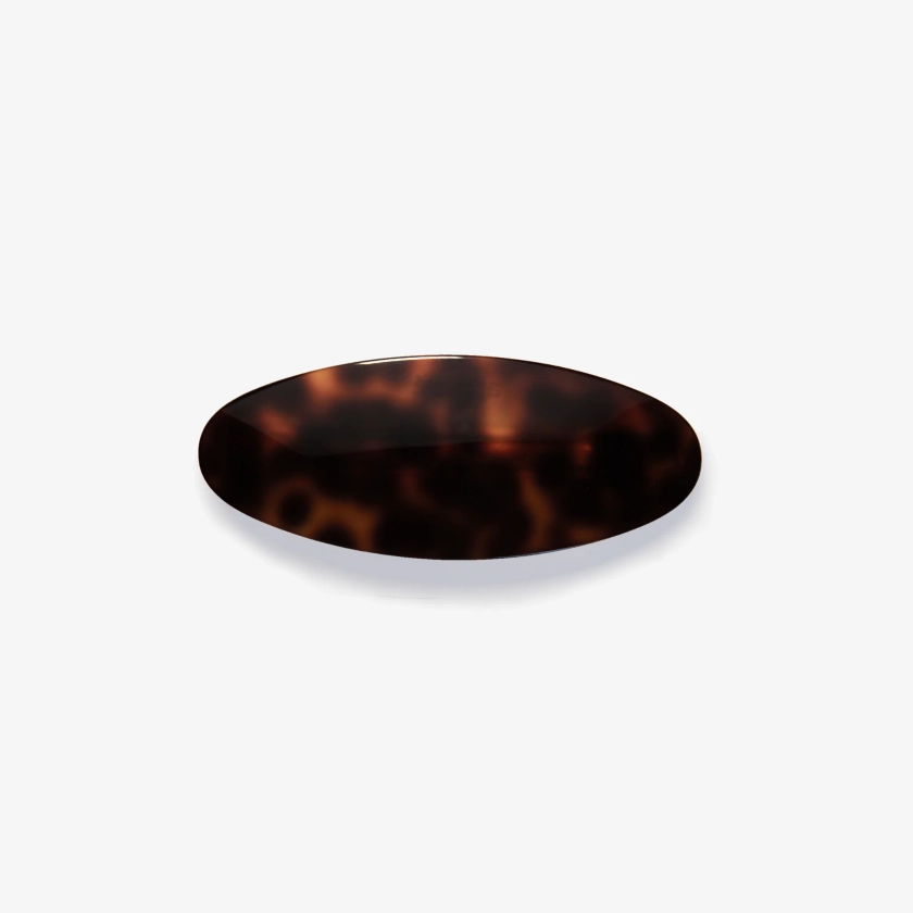 Classic Oval Barrette - Dark Havana