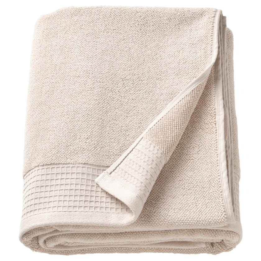 VINARN drap de bain, gris clair/beige, 100x150 cm - IKEA