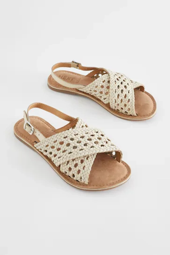 Buy White Leather Cross Strap Sandals from the Next UK online shop