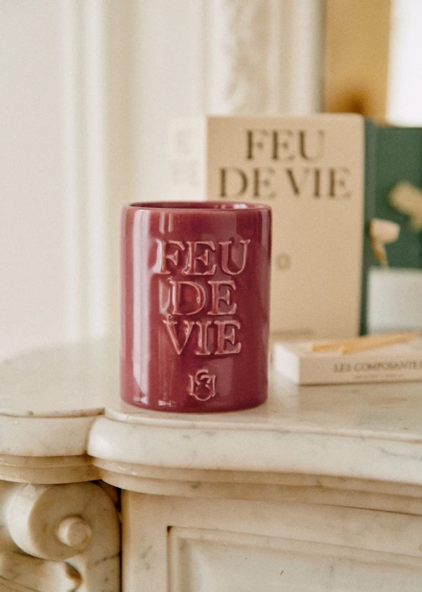 Bougie Feu de vie - L' Ambre - Framboise - Céramique - Sézane