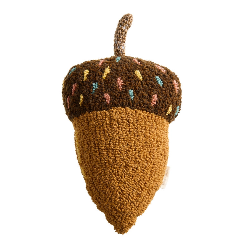 Tan Acorn Shaped Throw Pillow - World Market